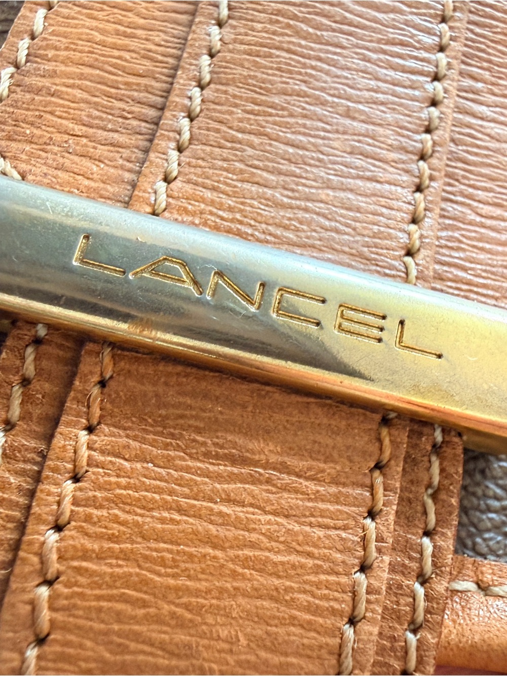Vintage Lancel Brown & Tan Leather Crossbody Saddle Bag | Made in France - Picture 11 of 16